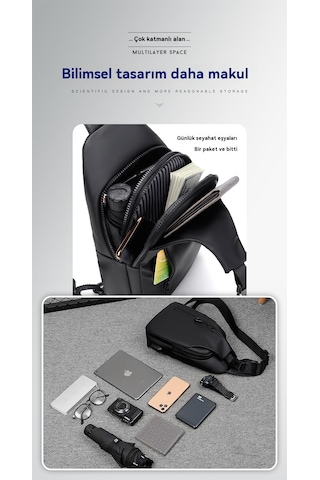 Aşınmaya Dayanıklı Çapraz Seyahat Çantası-mavi Mavi