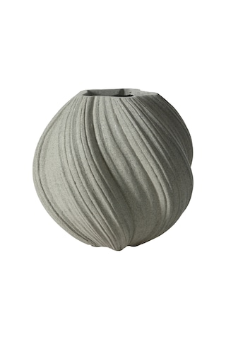 Mudo Home Spıral Vazo Bej 34x32cm Gri