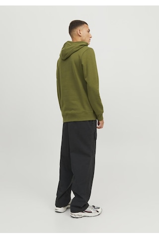 Jack & Jones Logolu Kapüşonlu Sweatshirt - Dust 12240214 Olive Branch Lacivert