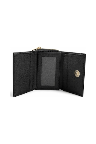 Newish Polo Kadın Mini Cüzdan Fermuarlı Çok Bölmeli Kartlık Ve Bozuk Para Bölmeli Küçük Cüzda New392 Siyah