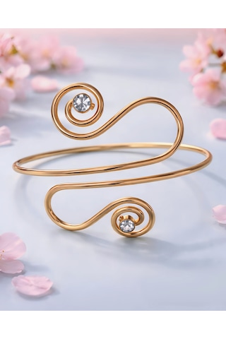 Spiral Yuvarlak Model Pazu Kol Bileziği Ayarlanabilir Bileklik Altın