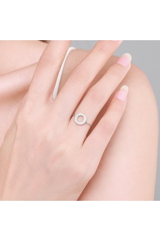 Tancise Klasik 925 Ayar Gümüş Zirkon Yüzük Bayanlar Takı Düğün Promise Parti Hediye
