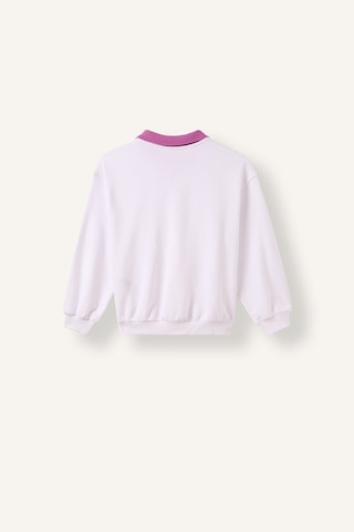 Defacto Relax Fit Kontrast Polo Yaka Baskılı Sweatshirt Kız Çocuk I3837a826auwt34 Beyaz-wt34