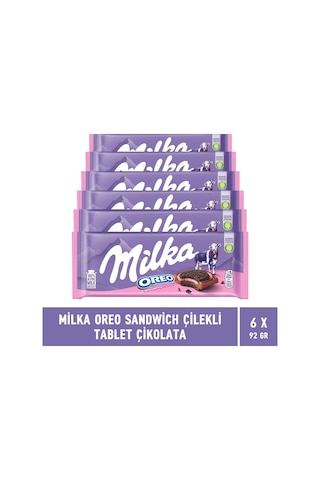 Milka Oreo Sandwich Çilekli Tablet Çikolata 6 x 92 G