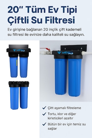 20 Endüstriyel Çiftli Su Filtresi Maksimum Koruma Ve Temizlik