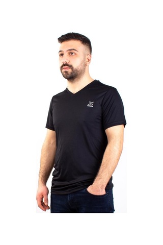 Kinetix Sn-222 Neck Siyah Günlük Erkek V Yaka Tişört