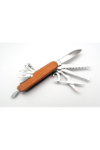 Valkyrie Ahşap Outdoor Kamp Cep Çakısı Kahverengi