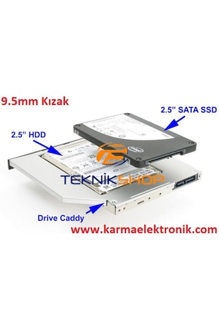 Lenovo Uyumlu Dvd-Ssd Çevirici Adaptör Kızak 9.5Mm Ince Versiyon