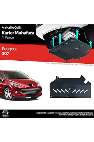 S-dizayn Peugeot 207 Çelik Karter Muhafaza 2006-2014 A+ Kalite