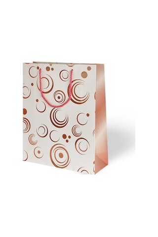 Geometri Desenli Lüks Karton Çanta Varak Baskılı Kırmızı 26x32 Cm 1 Adet