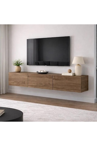 Beliz Tv Ünitesi Tv Sehpası Alt Modül 200 Cm Ceviz Mdf