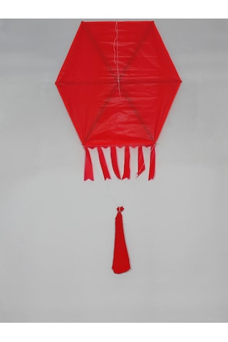 Kumaş Çerçeveli Altıgen Uçurtma - Düz Renk(Kırmızı)