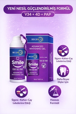 Begisun Leke Karşıtı Diş Beyazlatıcı Mor Jel 50 ML