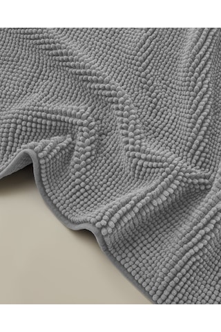 English Home Macaroni Kaydırmaz Taban Banyo Paspası Seti 60x90 + 40x60 Cm Gri