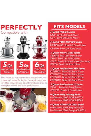 Vkemall K5x 18/8 Çelik 6 Tel Şapka, Kitchenaid 5qt Mikserlere Uyumlu K4/5, K5ss, Ksm5 Vb. , Dayanıklı Ve Kaliteli Pasta Karıştırıcı Aksesuarı Gümüş