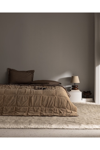 Madame Coco Vincent Tek Kişilik Wellsoft Comforter Set - Bej Ekru