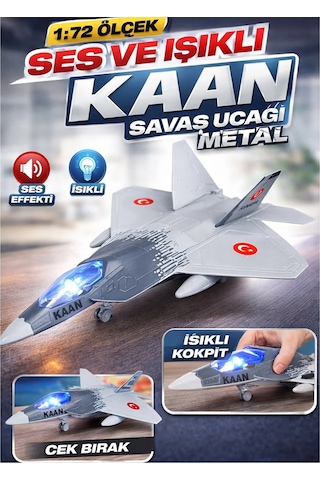 Kaan 5. Nesil Savaş Uçağı Oyuncak 23 Cm Metal Işıklı Sesli Çek Bırak Jet Uçak Modeli Kaan 5. Nesil Savaş Uçağı Oyuncak 23 Cm Metal Işıklı Sesli Çek Bırak Jet Uçak Modeli