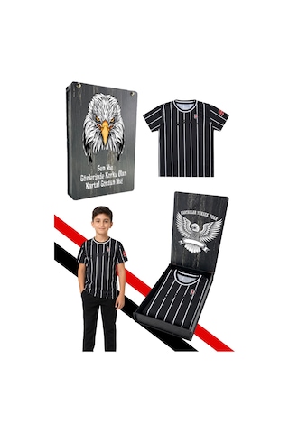 Beşiktaş Çocuk T-shırt Uv Kutu Siyah Uv.
