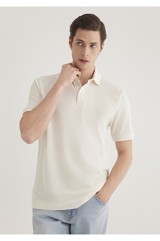 Mavi - Ekru Polo Tişört 0612521-70057 Ekru