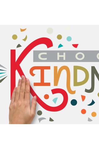 Lexroo Rmk5329gm Rainbow Choose Kindness Giant Peel And Stick Duvar Çıkartmaları, Kırmızı, Turuncu