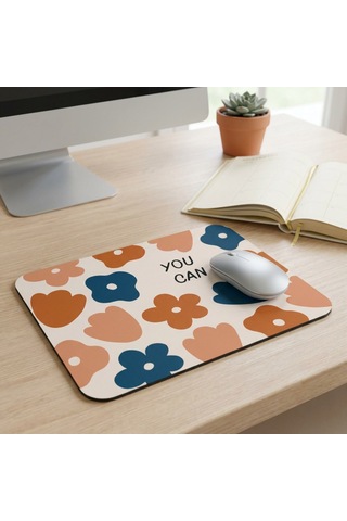 Tabloe You Can Yazılı Desenli Mouse Pad - 23x19 Cm - Kaydırmaz Tabanlı Kaliteli Mousepad Çok Renkli