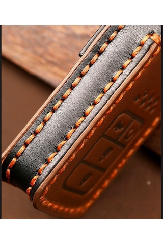 Tongxida Hallmo Honda 2 Düğmeli Deri Kapak Anahtar Kılıfı Kahverengi