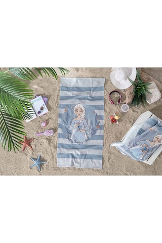Frozen Ice Queen Disney Lisanslı Kadife Plaj Havlusu 60x120 Cm Lila
