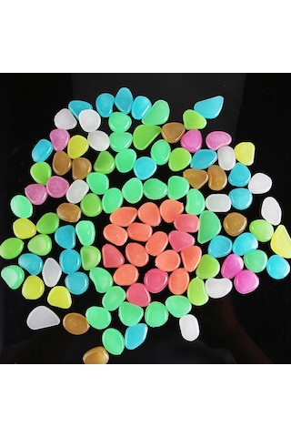 Vkemall 30 Adet Mavi Parlak Akvaryum Taşı - Çiçeklik Bahçe Dekorasyonu Işıklı Su Altı Taşları Stil 6