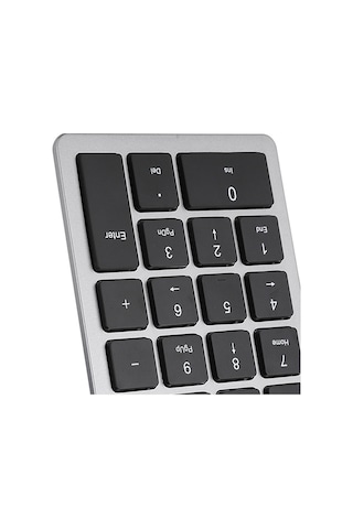 Geeroyoo 22 Tuşlu 2.4g Kablosuz Sayı Klavyesi, Usb Plug & Play, 80 Saat Kullanım Süresi, 3 Milyon Tuş Basımı, Gri Renk Pil Dahil Değil