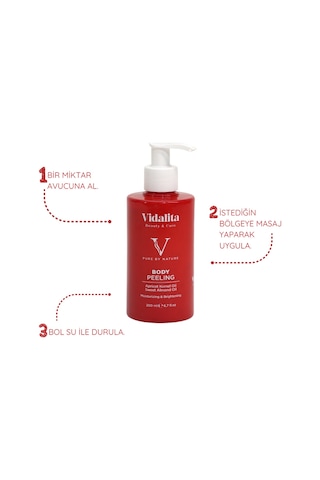 Vidalita Beauty & Care Doğal Vücut Peelingi Kayısı Çekirdeği & Tatlı Badem Yağı 200 ML
