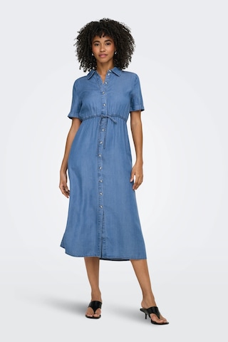 Only Onlcharis Regular Fit Bağlama Detaylı Midi Kot Elbise Bayan Elbise 15363971 Mavi