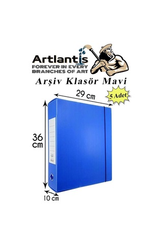 Mavi Arşiv Ve Proje Kutusu 29x36x10cm 5 Adet Arşiv Klasörü Lastikli Plastik Arşiv Klasörü Büro Okul Sınıf Mavi