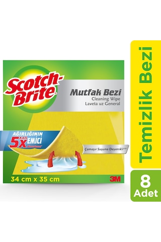 Scotch Brite Mutfak Bezi 8 Adet Sarı 34 x 35 CM