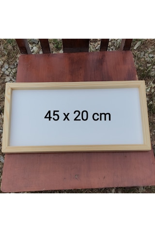 45x20cm Beyaz Ahşap Çerçeveli Pano Camsız - Arkalık Sabit