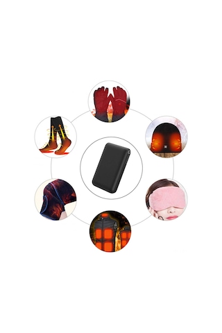 Geeksen 5000mah 5v Usb Şarj Cihazlı Isıtıcı Eldiven, Çorap Ve Giysi İçin Taşınabilir Mini Güç Kaynağı Siyah