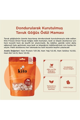 Freeze Dried Tavuk Göğüs Köpek Ve Kedi Ödül Maması%100 Doğal, Glutensiz 30 Gr Dog And Cat Treat