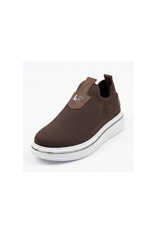 Daytex 1111 Erkek Slip-on - Full Triko Örgü Sportif Kalın Eva Taban Sneaker Kahverengi