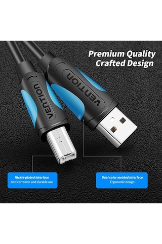 Novahub Yüksek Hızlı Usb 2.0 Yazıcı Kablosu 10m - Hp/canon/epson Uyumlu Siyah