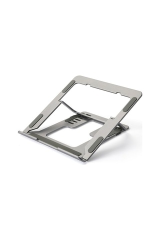 D24-3 Alüminyum Alaşımlı Dizüstü Bilgisayar Soğutma Standı Katlanabilir Masaüstü Yüksekliği Ayarlanabilir Dizüstü Bilgisayar Braketi - Gri