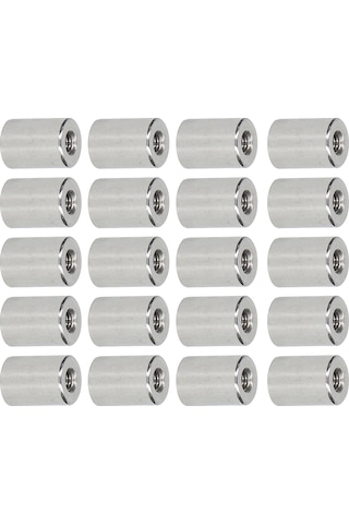 Samdoo 304 Paslanmaz Çelik M5x0.8 İç Vida Bağlantı Somunu, 12mm Uzunluk, 16mm Dış Çap - 20 Adet, Ev Dekorasyonu Ve Mekanik Bakımda Kullanım