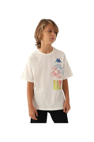 Kappa Authentic Cayden Erkek Çocuk Antrasit Regular Fit Tişört KREM
