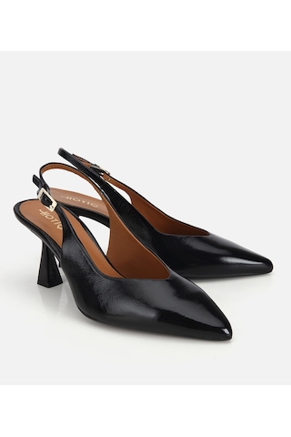 Hotiç Kadın Rugan Deri Siyah Sivri Burunlu Arkası Açık Kısa Topuklu Stiletto 01ayh322090a100 01ayh322090a100 Siyah