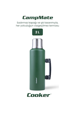 Cooker Campmate 2 Litre Paslanmaz Çelik Termos Yeşil