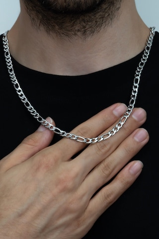 Figaro Çelik Zincir Erkek Kolye 55 6Mm Ack06 (31175663) Beyaz