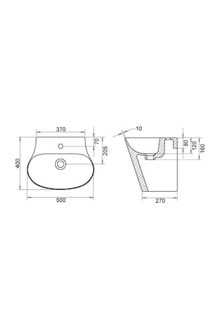 Minia Lavabo Monoblok 40x50 Turavit Diğer
