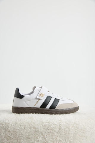 Tonny Black Termo Taban Yanı Şeritli Cırtlı Bağcıklı Sneaker Çocuk Unisex Beyaz Siyah Sneaker Tbzer040 Beyaz - Siyah
