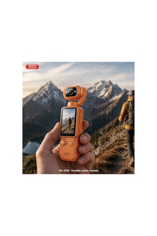 Zf05 11 Saat Çekim Süreli 2.5k/4k Taşınabilir Vlog Aksiyon Kamerası - Hd, 1.9 İnç Ekran Turuncu