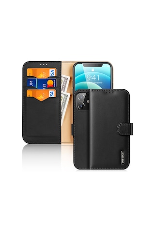 Dux Ducis Apple Uyumlu iPhone 12- 12 Pro Kilif Miknatisli Cüzdanli Deri Kilif 209817694 - Renk / Kirmizi