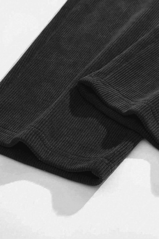 Genius Store Genıus Erkek Pantolon Fitilli Kadife Bol Paça Oversize Pantolon Siyah