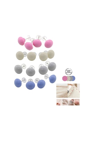 İbico İ20-018 Mantar İğne Uçlu Yorgan Klips Ve Nevresim Tutucu Sabitleyici 4 Adet Plastik Mix Renk - 50'li Paket Diğer